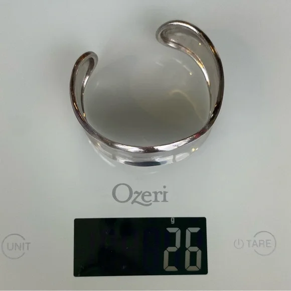 Vintage 925 TAXCO Mexico Sterling Silver Wave Cuff Bracelet - Picture 6 of 8